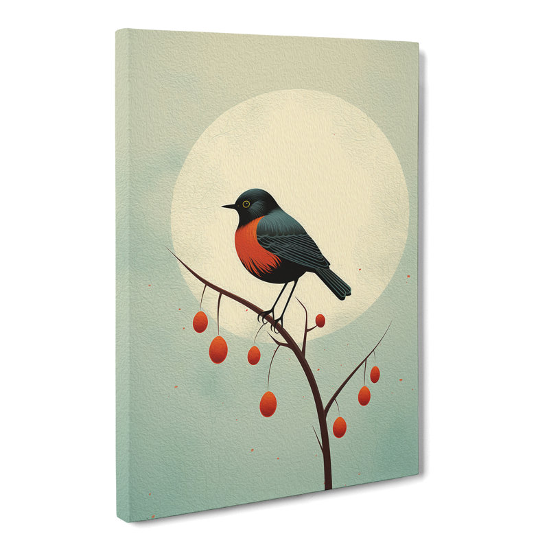 Robin Bird Minimalism - No Frame Print, 76cm H x 50cm W x 3cm D