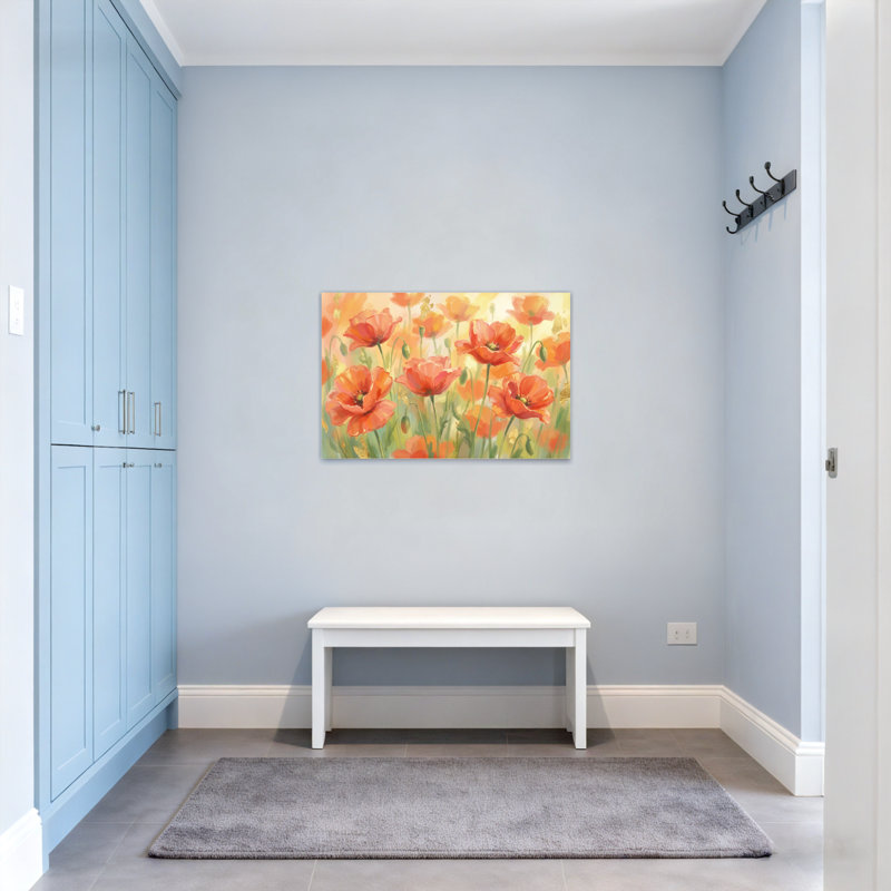 Plantes et fleurs, coquelicots, impression sur toile, H 24 po x l 36 po