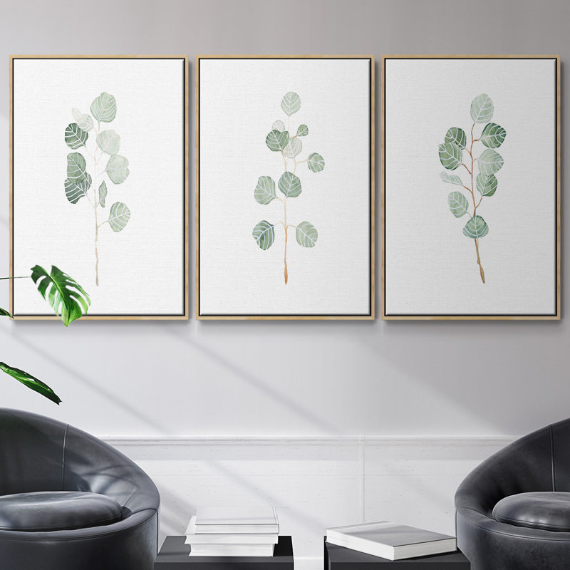 Douce branche d'eucalyptus doux 3 pièces, H 36 po x l 72 po, Naturel