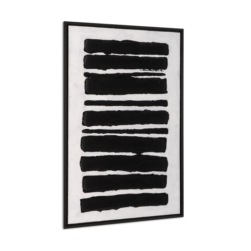 Monochrome Rhythms, Hand Painted Canvas