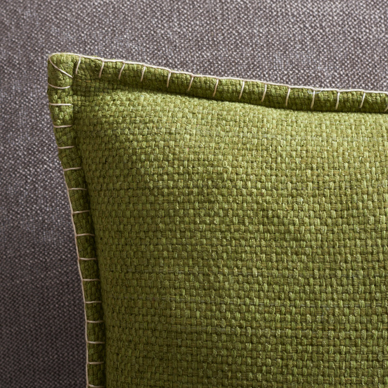 Coussin Rhea, Olive / naturel