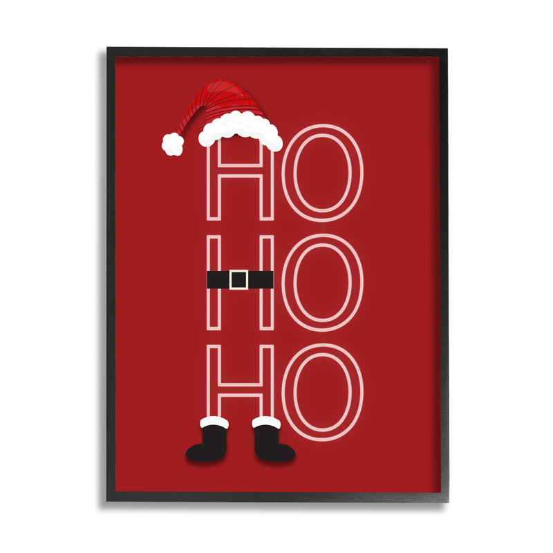 Ho, Ho, Ho, H 14 po x l 11 po x P 1,5 po, Giclée encadrée noir minuit