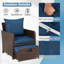 Ensemble de conversation pour patio 5 pièces avec repose-pieds en osier (rotin)-365387848-365387849