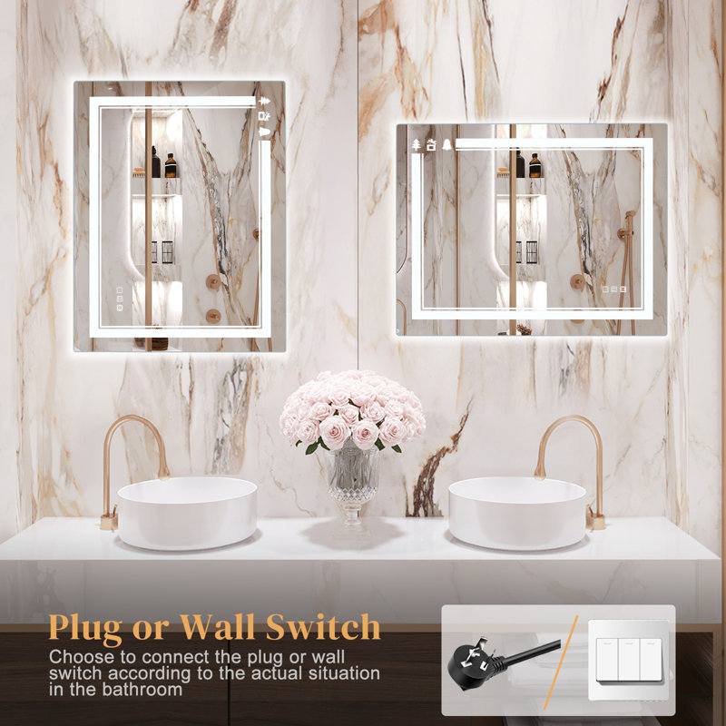 Bilgi Glass Flat Wall Mirror, 32" x 24"