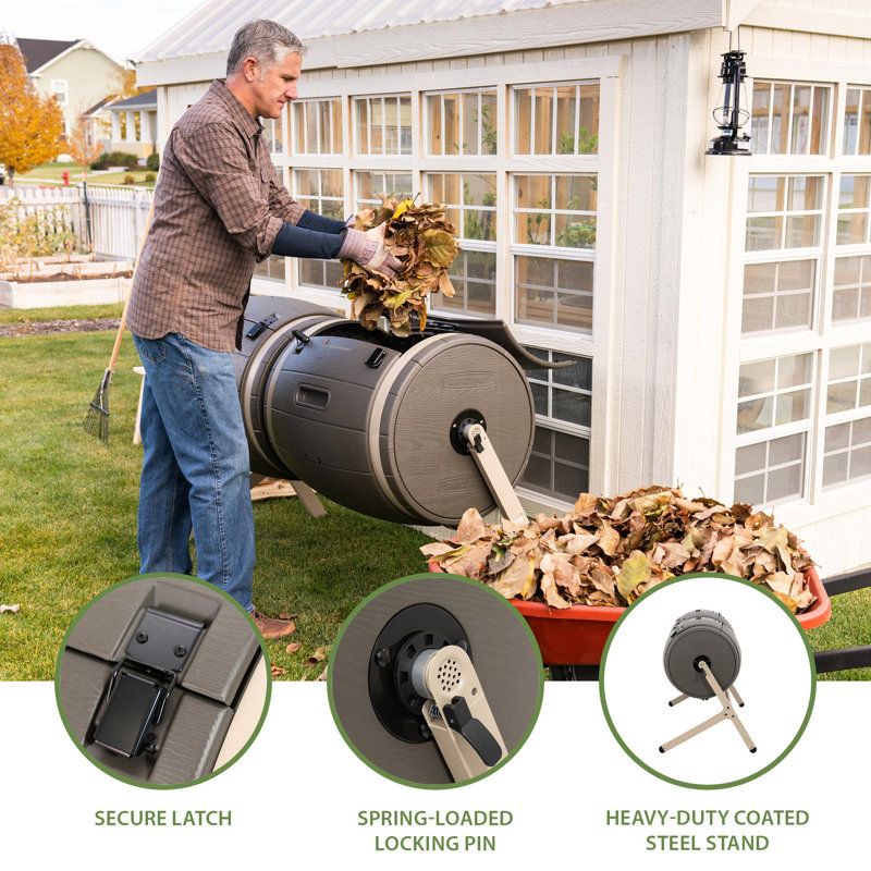 100 Gallons Plastic Odor Resistant Outdoor Tumbler Composter with Latching Lid