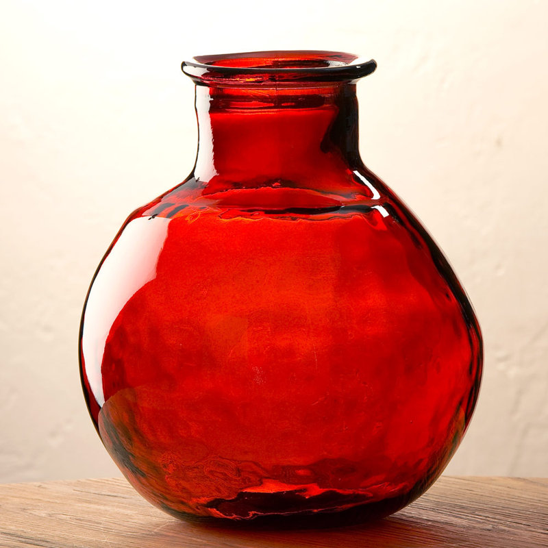 Zahrah Glass Table Vase, Red