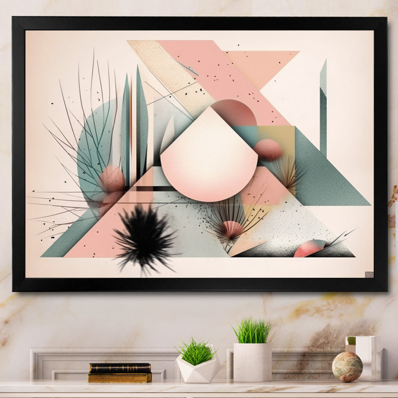 «Sharp Pastel Mountains», art mural moderne sur toile géométrique, H 16 po x l 32 po x P 1 po