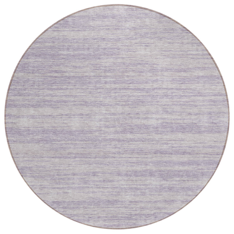 Tapis rond lavable et lilas 8 po