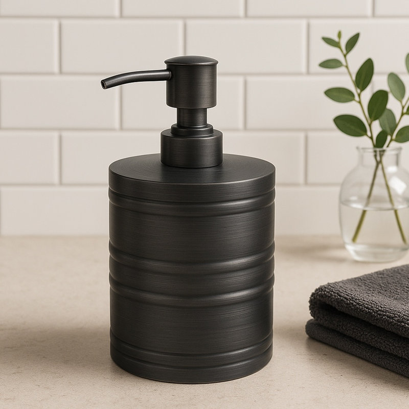 Distributeur de savon liquide Oneita en acier inoxydable | Meuble-lavabo de salle de bain et évier de cuisine, contient savon, lotion et assainisseur | Orbe
