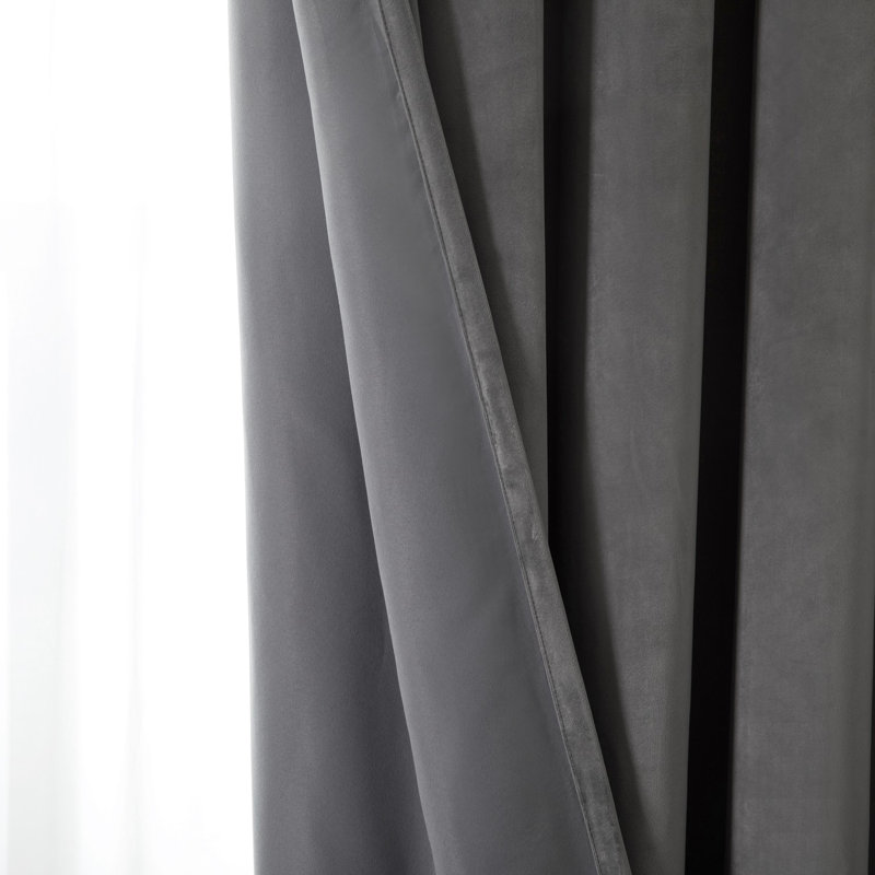 Imperial Rooms Crushed Velvet Eyelet Sheer Curtains, 117cm Width x 137cm Drop, Grey