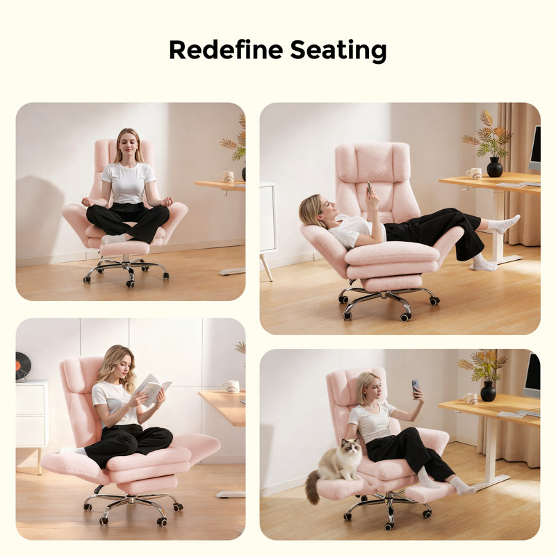 Desk Office Chair, Big and Tall Ergonomic Office Chair, 200KG Adjustable High Back Computer Chair, Executive Swivel Chair with Footrest and Lumbar Support