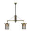 Luminaire suspendu en laiton antique à 2 lumières Aubie
