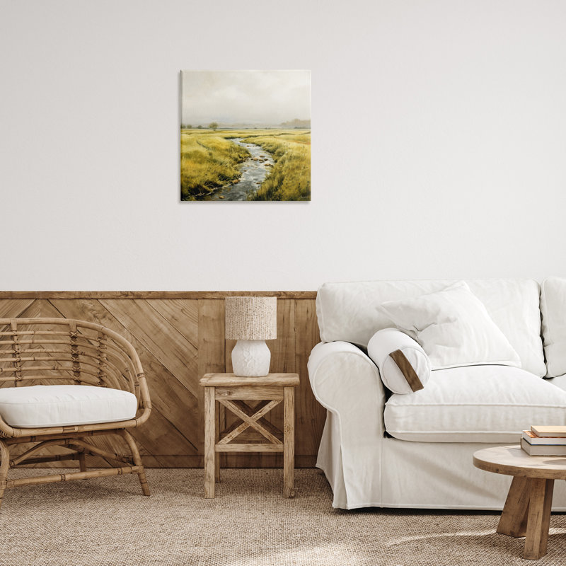 «Calming Horizon River», art mural sur toile par Roozbeh Bahramali, H 24 po x l 24 po