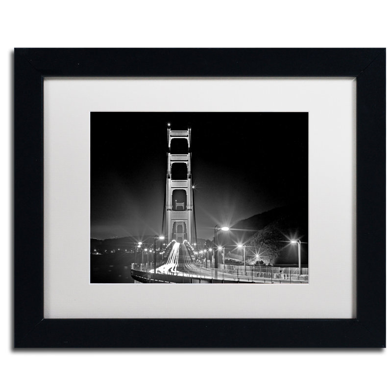 « san francisco », reproduction de photo sur toile encadrée en noir/blanc, H 11 po x l 14 po x P 0,5 po