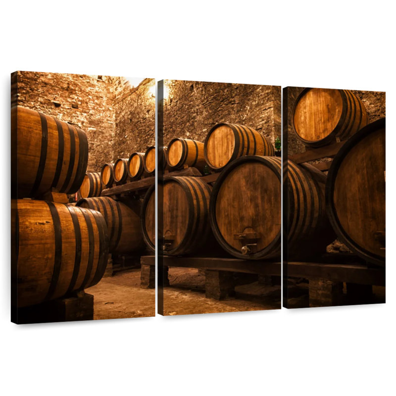 Cave Lilie avec tonneaux à vin, H 28 po x l 45 po