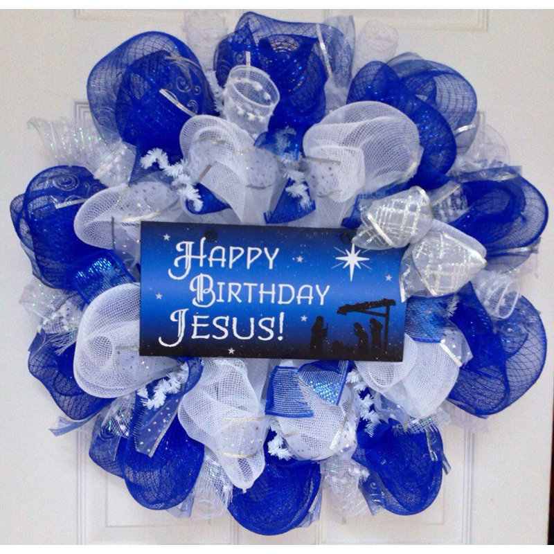 Couronne de Noël Happy Birthday Jesus