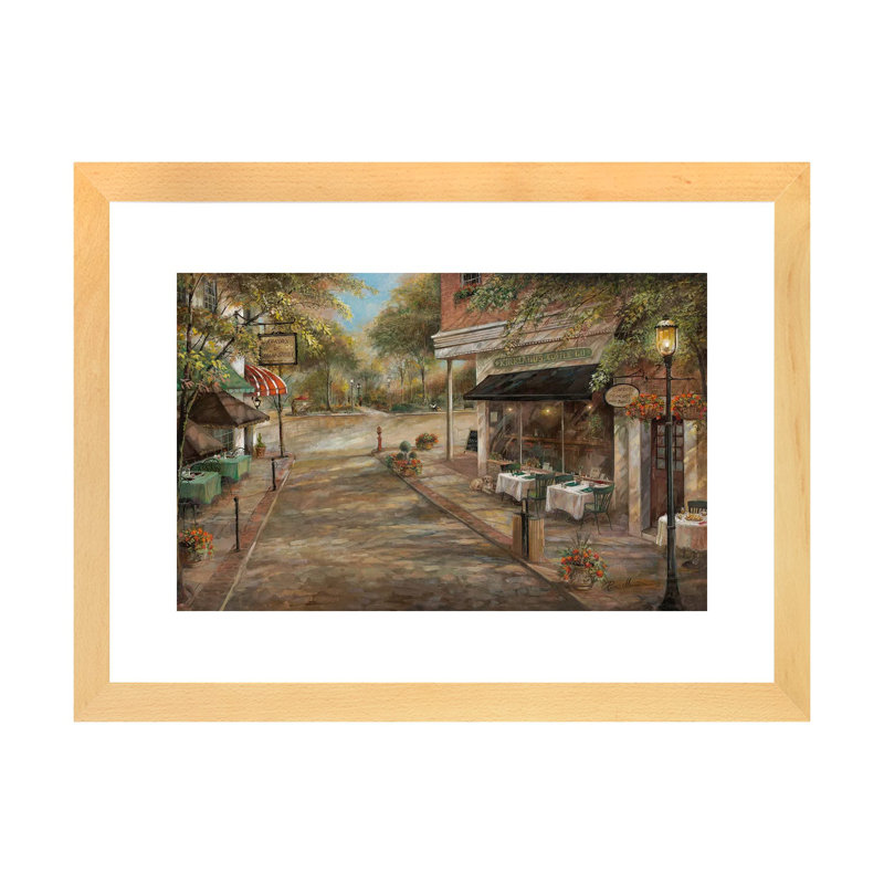 «My Kinda Town» par Ruane Manning - reproduction d'art, H 16 po x l 24 po x P 1 po, Papier avec cadre beige, Blanc