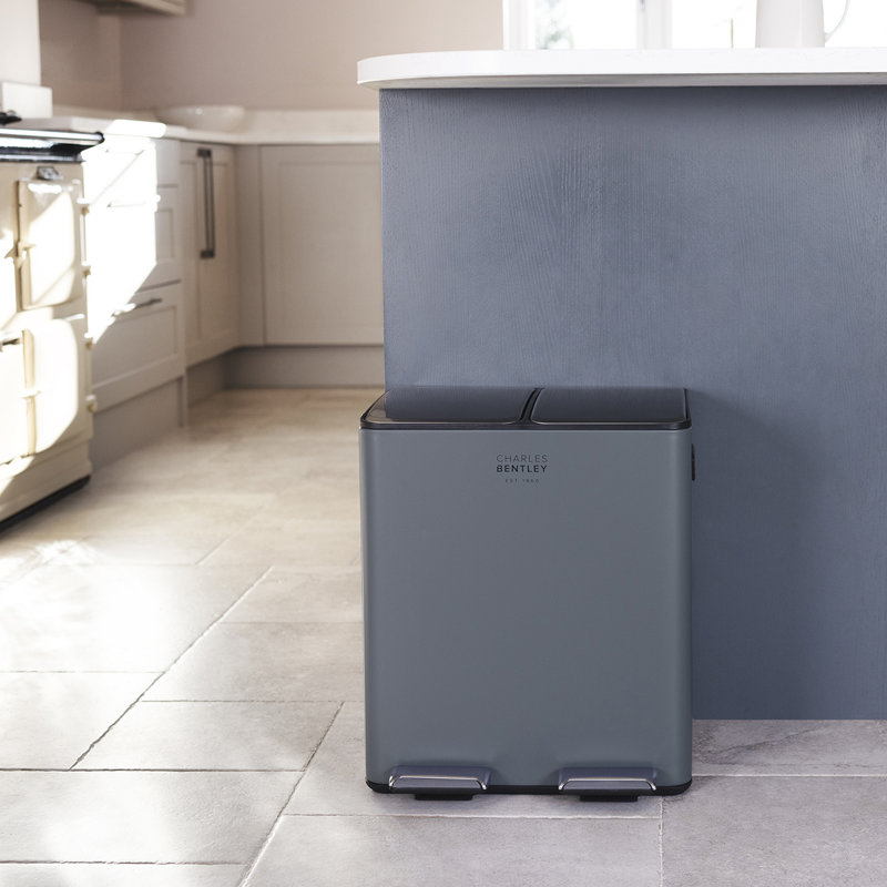 Atonya Steel Step On Multi-Compartment Rubbish & Recycling Bin - 40L, 7.92