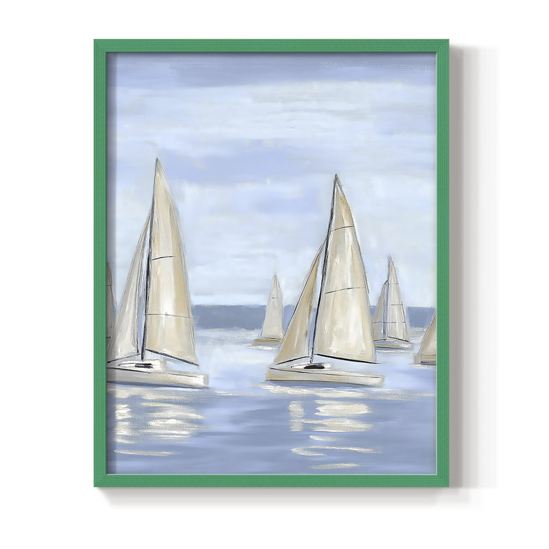 NAUTICAL Series V, reproduction encadrée - bois massif, Vert, H 11 po x l 9 po