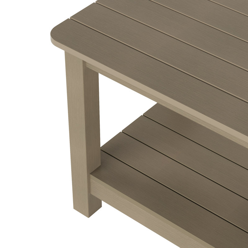 Arrlo Outdoor All-Weather Poly Side Table, Weathered Gray