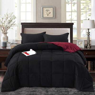 Reversible Lightweight Comforter - All Season Down Alternative Summer Duvet Insert Quilted Bedding Comforters With Corner Tab