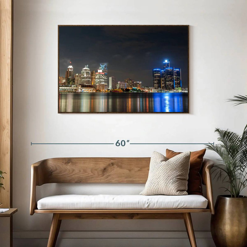 Détroit, Cadre flottant noyer, 43 po x 29 po