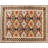 Hand Knotted Multi Brown Wool Area Rug – Handmade Tribal Geometric Diamond Design with Decorative Border-1232276549