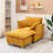 Single Seat Corduroy Sofa With Foot Cushions And Throw Pillows, Suitable For Balcony, Living Room Or Study-326178375