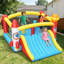 Inflatable Bounce House For Big Kids 3-12 Space Rocket Theme Large Bouncy Castle With Slides, 3 Dodge & Weave Obstacle Course Column, Head-to-Head Basketball Court & Dual-Target Games