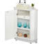 Armoire de salle de bain blanche triangulaire - tablettes réglables, porte-serviettes, articles de toilette et plus-2077185828