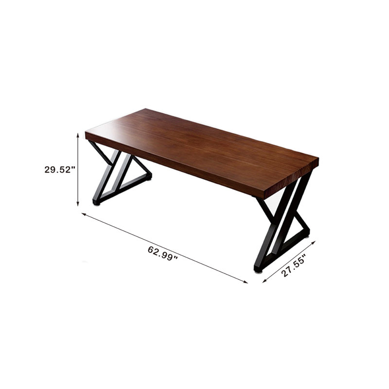 Dezyah Solid Wood Top Desks, 29.52" H x 62.99" W x 23.62" D