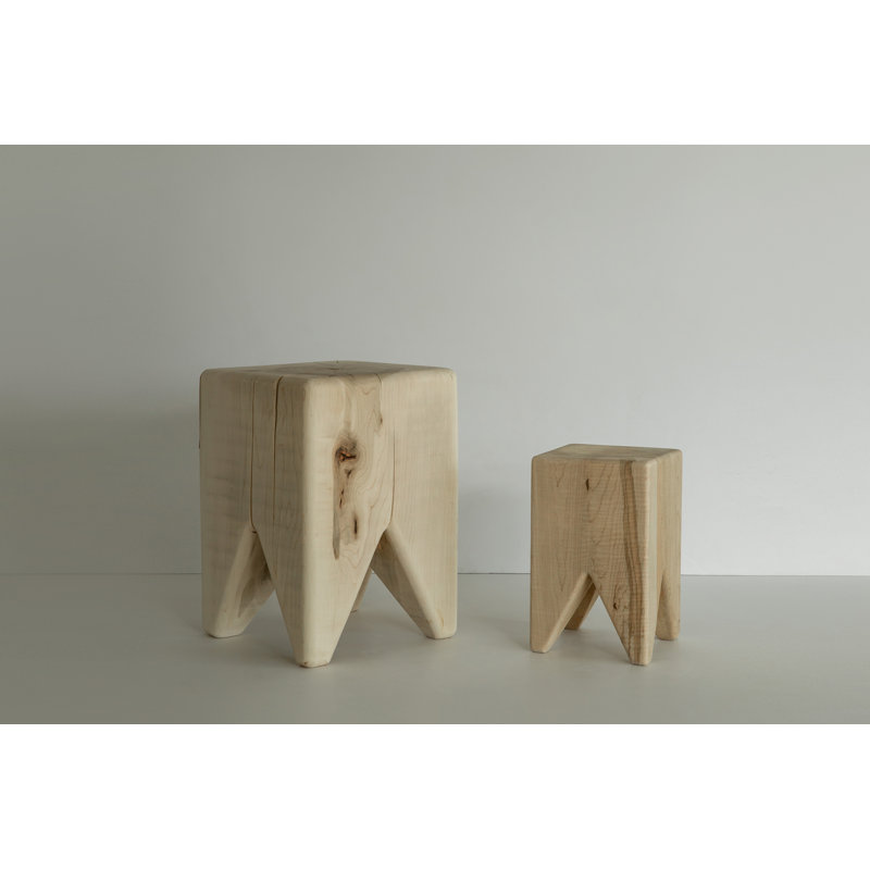 Stump & Trunk Solid Wood End Table, 12" H x 8" W x 8" D