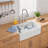 24 inch White Ceramic Farmhouse Kitchen Sink with Deep Apron Front and Undermount Installation