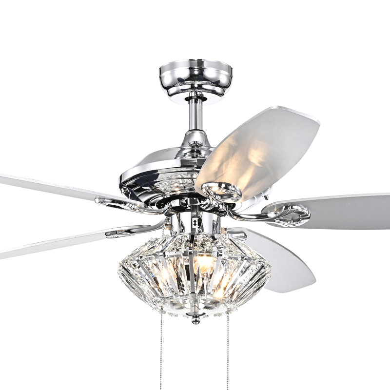 Lurlyne 52'' Ceiling Fan with Light Kit, Black/Brown, Pull Chain Switch