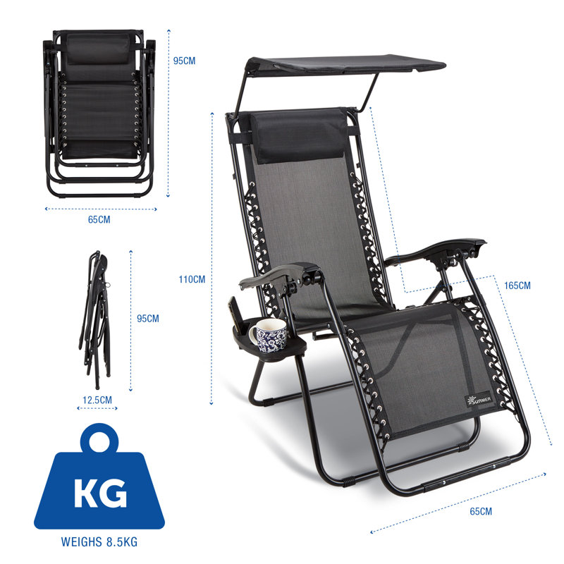 SUNMER Sun Lounger Garden Chairs With Canopy