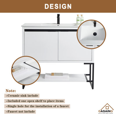 Meuble-lavabo simple 40 po avec comptoir 40 po