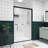 76" High Double Sliding Shower Door With Handle For Towel Hanging, Black Aluminum Frame, Easy Installation Steps Guide