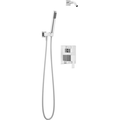Delta Modern Square Shower System Faucet Set, Chrome Shower Head and Handle Set, Valve Trim Kit, Chrome (Valve and Head Not Included)