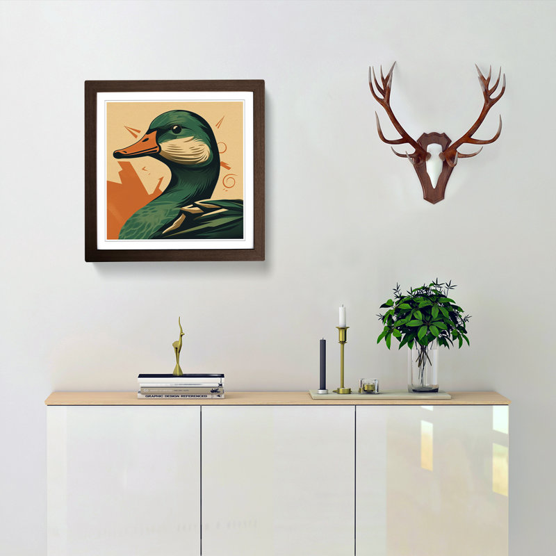 Single Picture Frame Print on Wood, Walnut