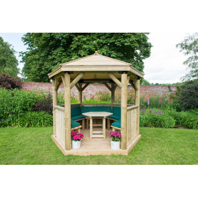 Furnished 3.3m x 2.9m Wooden Gazebo with Timber Roof with Installation Service