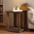 Rustic Wood End Table with Lower Shelf – Square Accent Side Table for Living Room, Patio-1429856621
