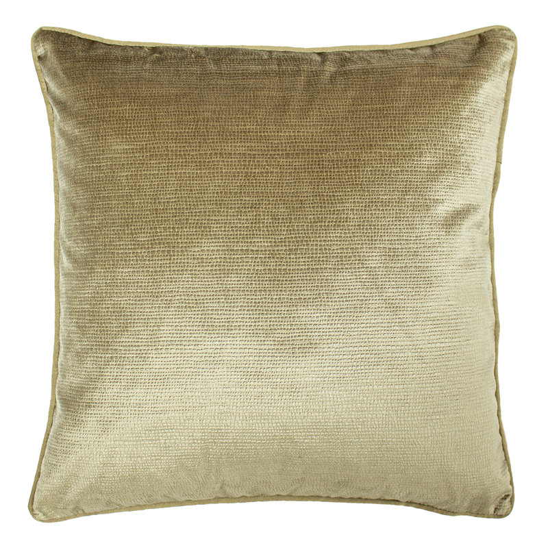 Square Cushion, Gold, Feather