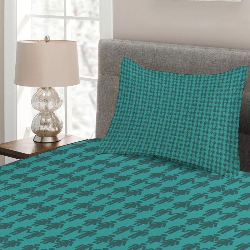 Farmhouse / Country Polyester Floral Coverlet, Twin Bedspread + 1 Sham