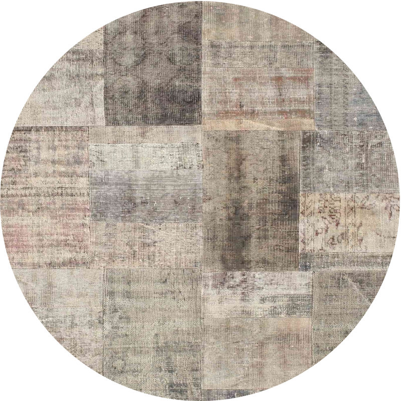 Tapis gris/brun zone contemporaine, Rond 3 pi