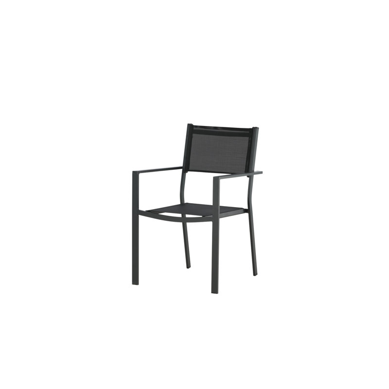 Moeteus 42cm H Stacking Armchair, Black/Black