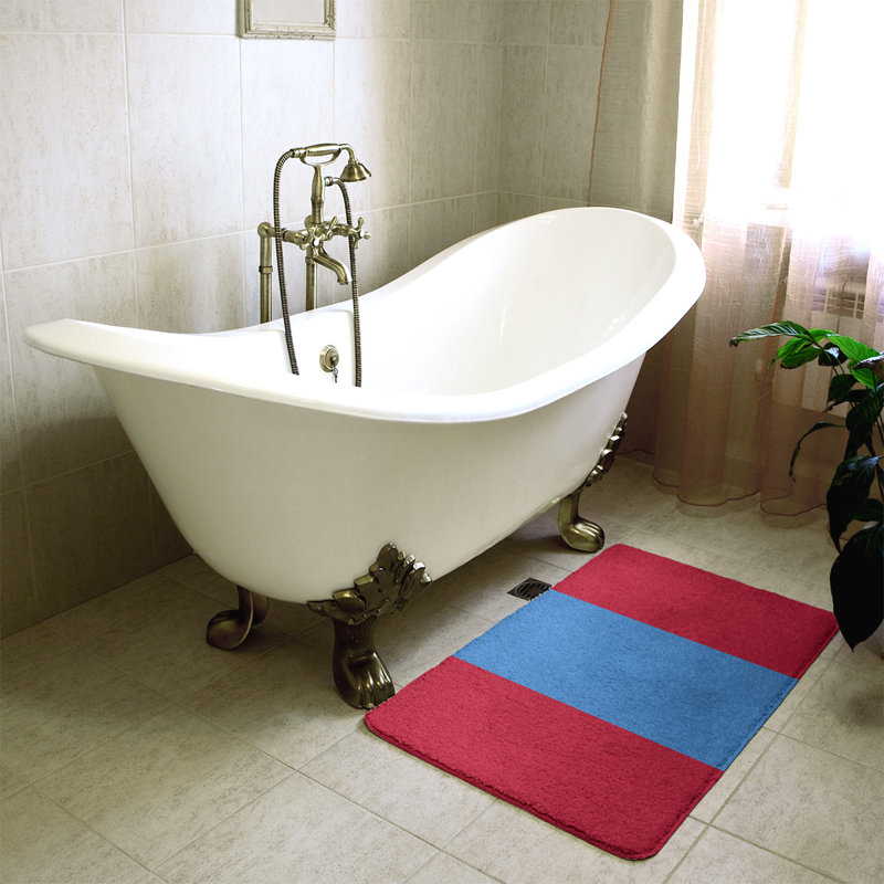 Tapis pour salle de bain Tennessee, l 21 po x L 34 po, Bonbon / bleu maya