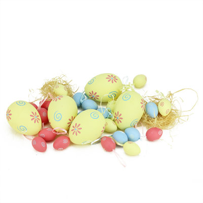 Floral Spring Easter Egg Ornaments 3.25"