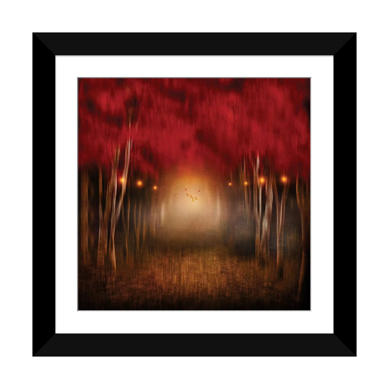 Melody rouge, reproduction d’art sur toile tendue, H 24 po x l 24 po x P 1 po, Papier d'art encadré noir, Blanc