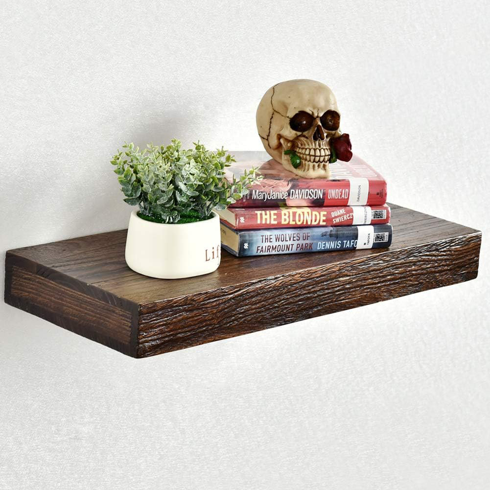 Loon Peak® 10 Inch Deep Floating Shelves Wall Mounted, Solid Pine Wood ...
