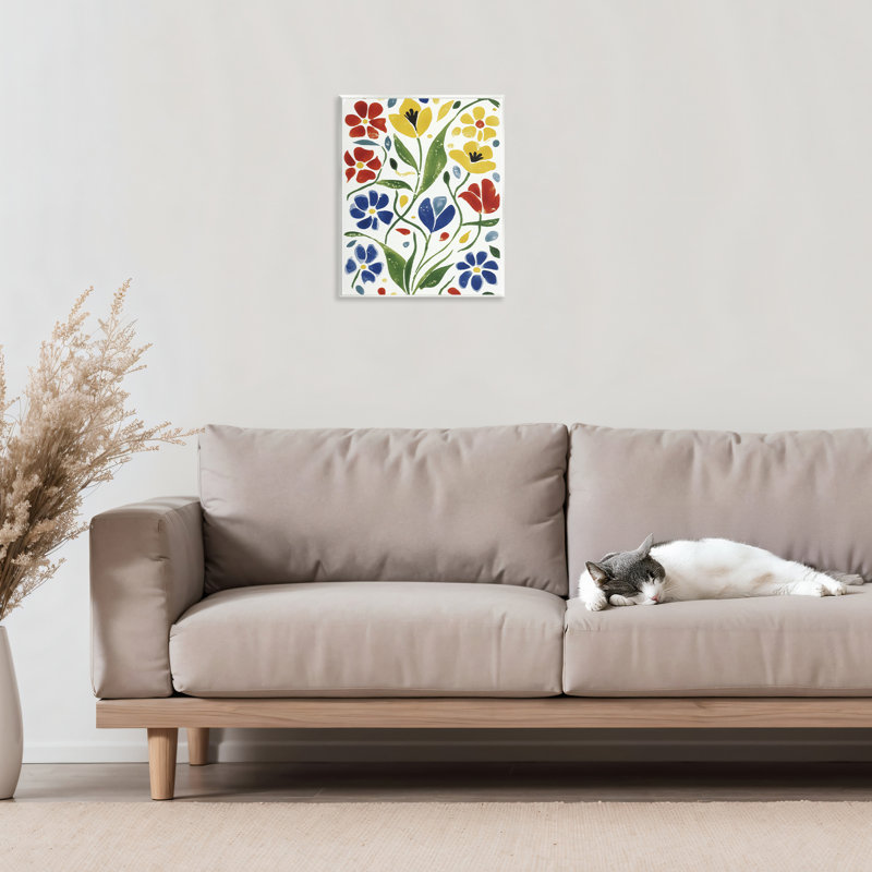 Plaque murale scandinave avec fleurs de jardin, design par Annabelle Hall